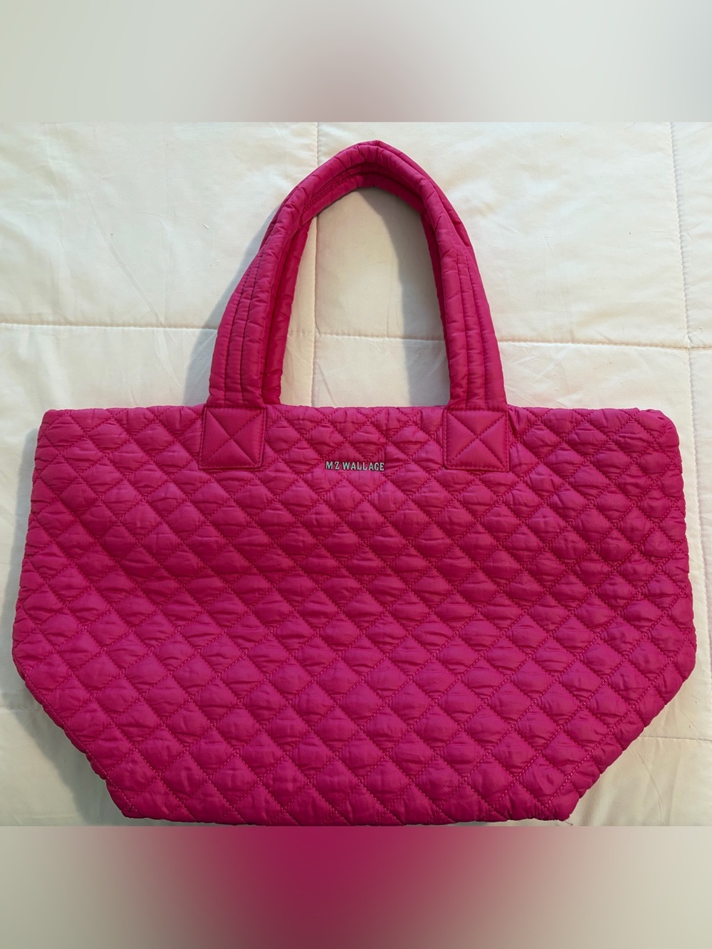 MZ Wallace Medium Original Metro Tote Quilted Shoulder Bag Fuchsia/Hot pink